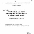 Vấn đề đạo đức trong quản lý hành chính nhà nước