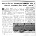 Phát triển bền vững trong lĩnh vực kinh tế của Việt Nam giai đoạn 2005 - 2010