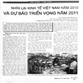 	Nhìn lại kinh tế Việt Nam năm 2010 và dự báo triển vọng năm 2011
