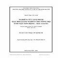 Nghiên cứu giải pháp xóa đói giảm nghèo cho nông hộ ở huyện Sơn Động - Bắc Giang