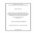 Thực trạng và giải pháp chủ yếu nhằm phát triển kinh tế trang trại tại huyện Văn Yên, tỉnh Yên Bái