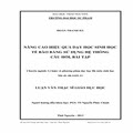 Nâng cao hiệu quả dạy học sinh học tế bào bằng sử dụng hệ thống câu hỏi, bài tập