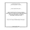 Biện pháp quản lý hoạt động giáo dục của Đoàn TNCS Hồ Chí Minh Trường Đại học Sư phạm - Đại học Thái Nguyên