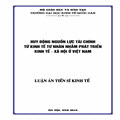 Huy động nguồn lực tài chính từ kinh tế tư nhân nhằm phát triển kinh tế - xã hội ở Việt Nam