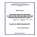 	Hoàn thiện chính sách cạnh tranh và kiểm soát độc quyền kinh doanh ở Việt Nam trong điều kiện hội nhập kinh tế quốc tế