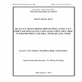 Quản lý hoạt động bồi dưỡng năng lực thiết kế bài giảng cho giáo viện tiểu học ở thành phố Cẩm Phả, tỉnh quảng Ninh