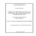 Nghiên cứu biến động sử dụng đất huyện Bắc Quang, tỉnh Hà Giang giai đoạn 2005 - 2013