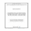 Giải pháp nâng cao chất lượng cán bộ, công chức cấp xã thuộc huyện Lâm Thao, tỉnh Phú Thọ