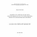 Nghiên cứu mối quan hệ giữa chuyển dịch cơ cấu và tăng trưởng kinh tế ở thành phố Hồ Chí Minh