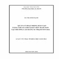 Quản lý hoạt động đào tạo nâng chuẩn cho giáo viên mầm non tại trường cao đẳng sư phạm Yên Bái