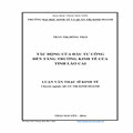 Tác động của đầu tư công đến tăng trưởng kinh tế của tỉnh Lào Cai