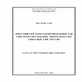 Phát triển kỹ năng lập kế hoạch học tập cho sinh viên đại học trong đào tạo theo học chế tín chỉ