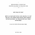 Rèn luyện kĩ năng xây dựng và sử dụng câu hỏi cho sinh viên khoa sinh đại học sư phạm để dạy học sinh học