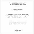 Ứng dụng công nghệ thông tin và truyền thông trong dạy học địa lý ở trường Trung học Phổ thông