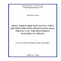 Phát triển đội ngũ giảng viên bộ môn phương pháp giảng dạy trong các trường / khoa Đại học Sư phạm