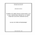 Nghiên cứu hiện trạng thảm thực vật và quá trình phục hồi rừng tự nhiên ở huyện Vị Xuyên, tỉnh Hà Giang