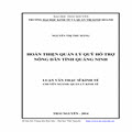 Hoàn thiện quản lý quỹ hỗ trợ nông dân tỉnh Quảng Ninh