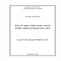 Đầu tư trực tiếp nước ngoài ở Phú Thọ giai đoạn 1997-2012