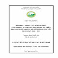 Đánh giá công tác bồi thường, giải phóng mặt bằng một số dự án trên địa bàn huyện Đồng Hỷ, tỉnh Thái Nguyên giai đoạn 2008-2013