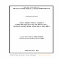 Phát triển nông nghiệp theo hướng sản xuất hàng hóa ở huyện Phú Bình, tỉnh Thái Nguyên