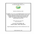 Nghiên cứu xử lý ô nhiễm kim loại nặng trong môi trường đất bằng cây sậy (Phragmites Australis) tại một số khu vực khai thác khoáng sản tỉnh Thái Nguyên