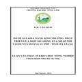 Đánh giá khả năng sinh trưởng, phát triển của một số giống lúa nhập nội tại huyện Hoàng Su Phì - tỉnh Hà Giang