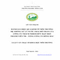 Đánh giá hiệu quả kinh tế môi trường hệ thống xử lý nước thải mỏ than của công ty trách nhiệm hữu hạn một thành viên 790 - Tổng công ty Đông Bắc