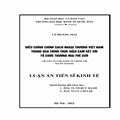 Điều chỉnh chính sách ngoại thương Việt Nam trong quá trình thực hiện cam kết với Tổ chức Thương mại Thế giới