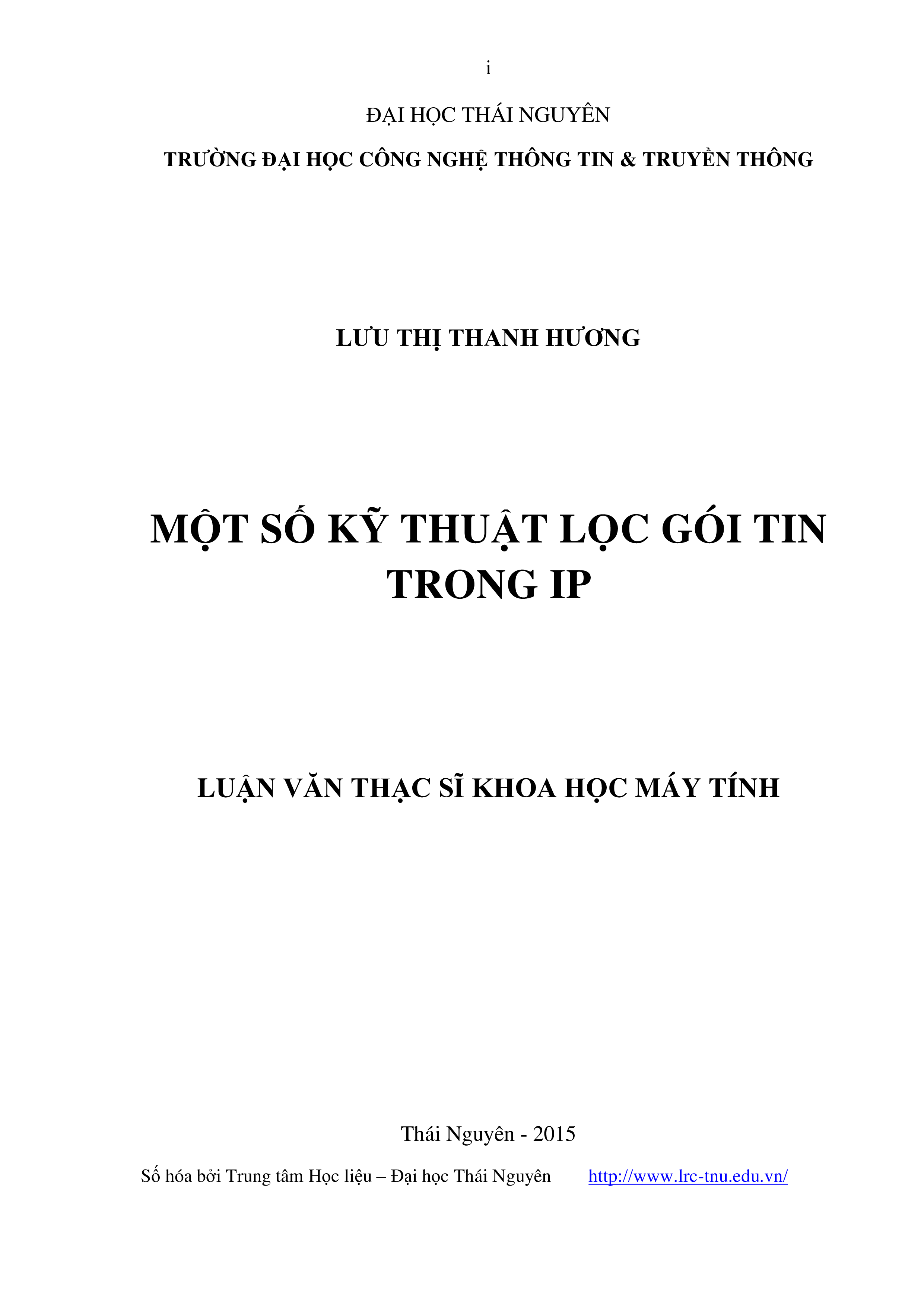 Một số kỹ thuật lọc gói tin trong IP