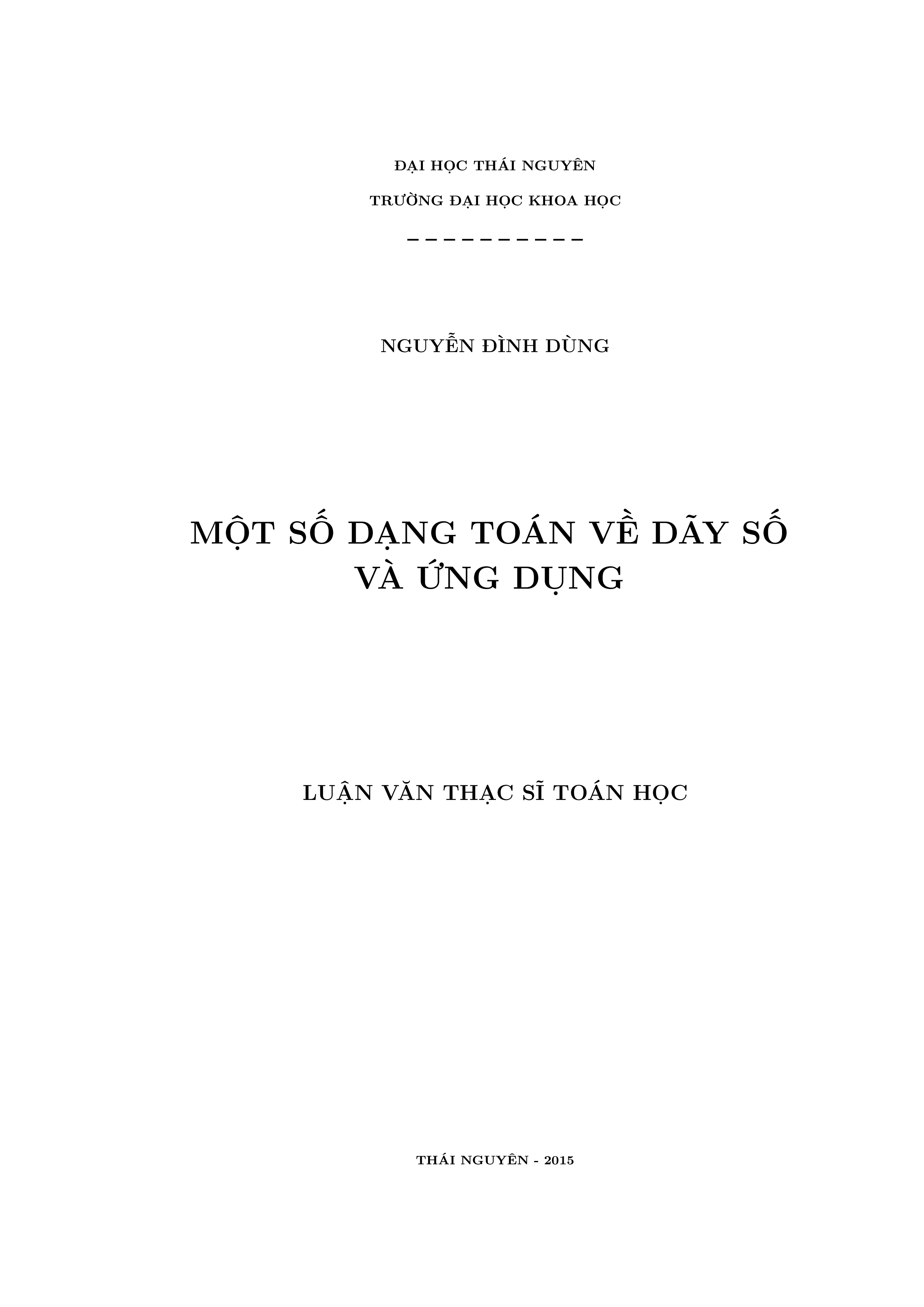 Một số dạng toán về dãy số và ứng dụng