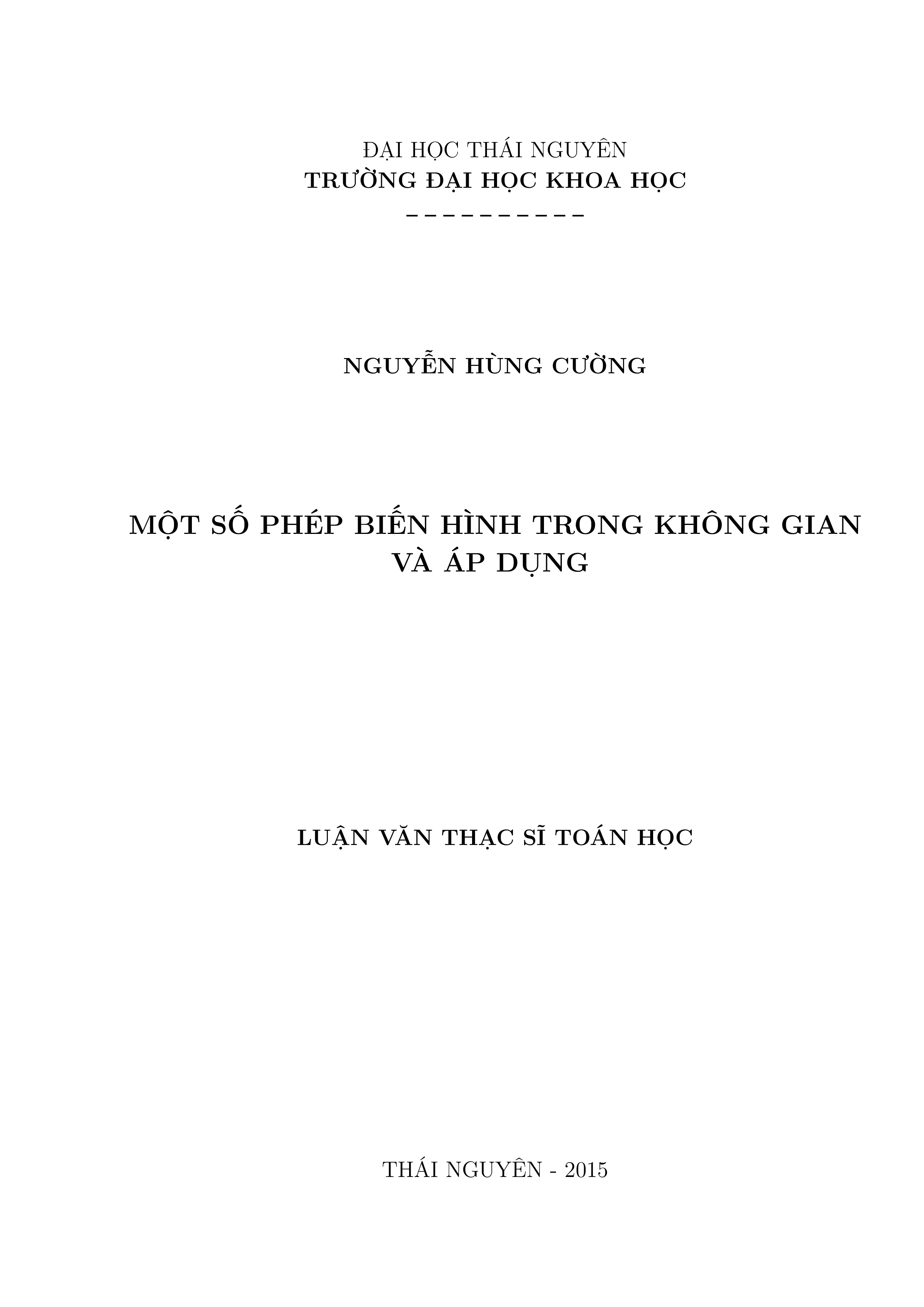 Một số phép biến hình trong không gian và áp dụng