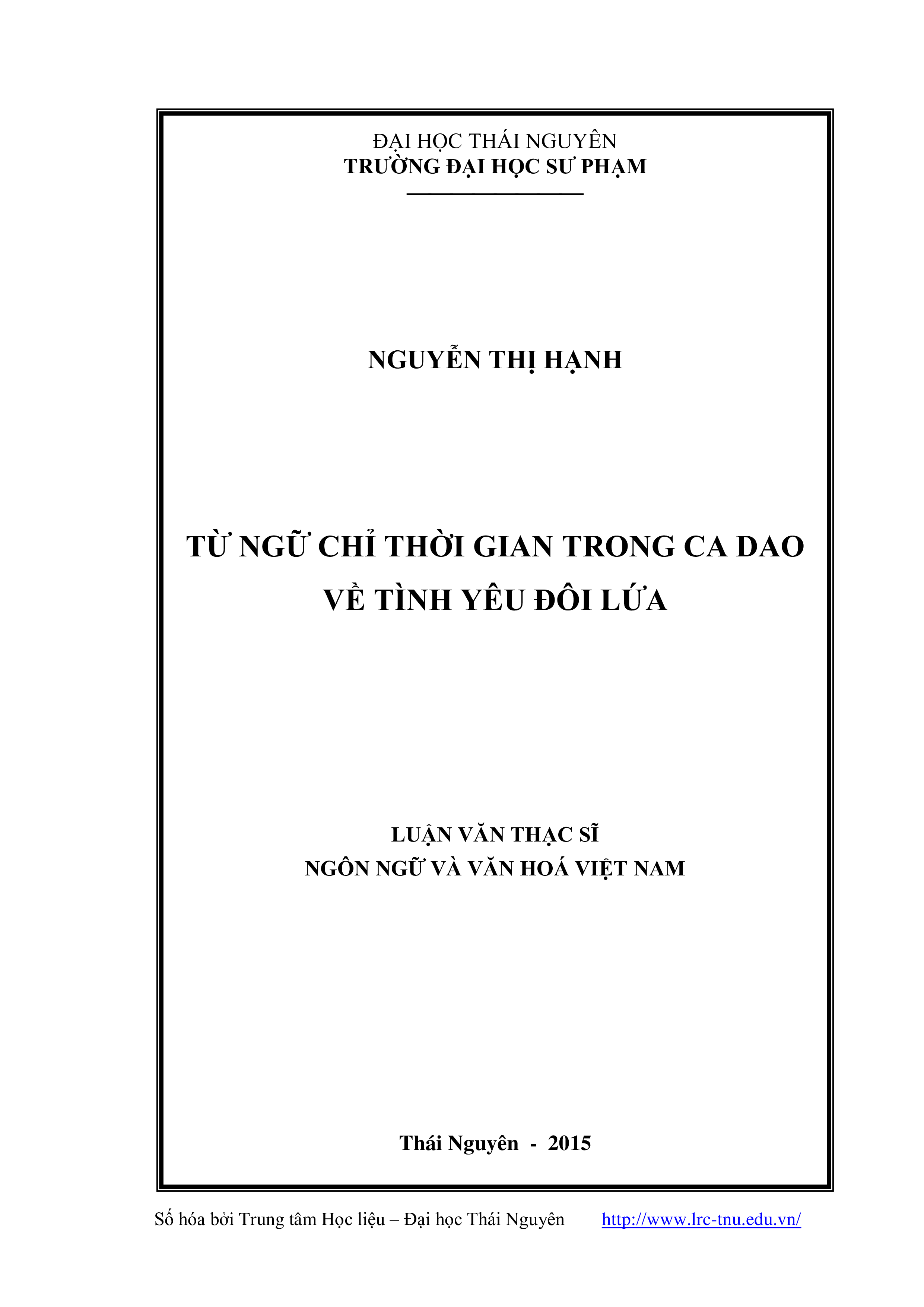 Từ ngữ chỉ thời gian trong ca dao về tình yêu đôi lứa