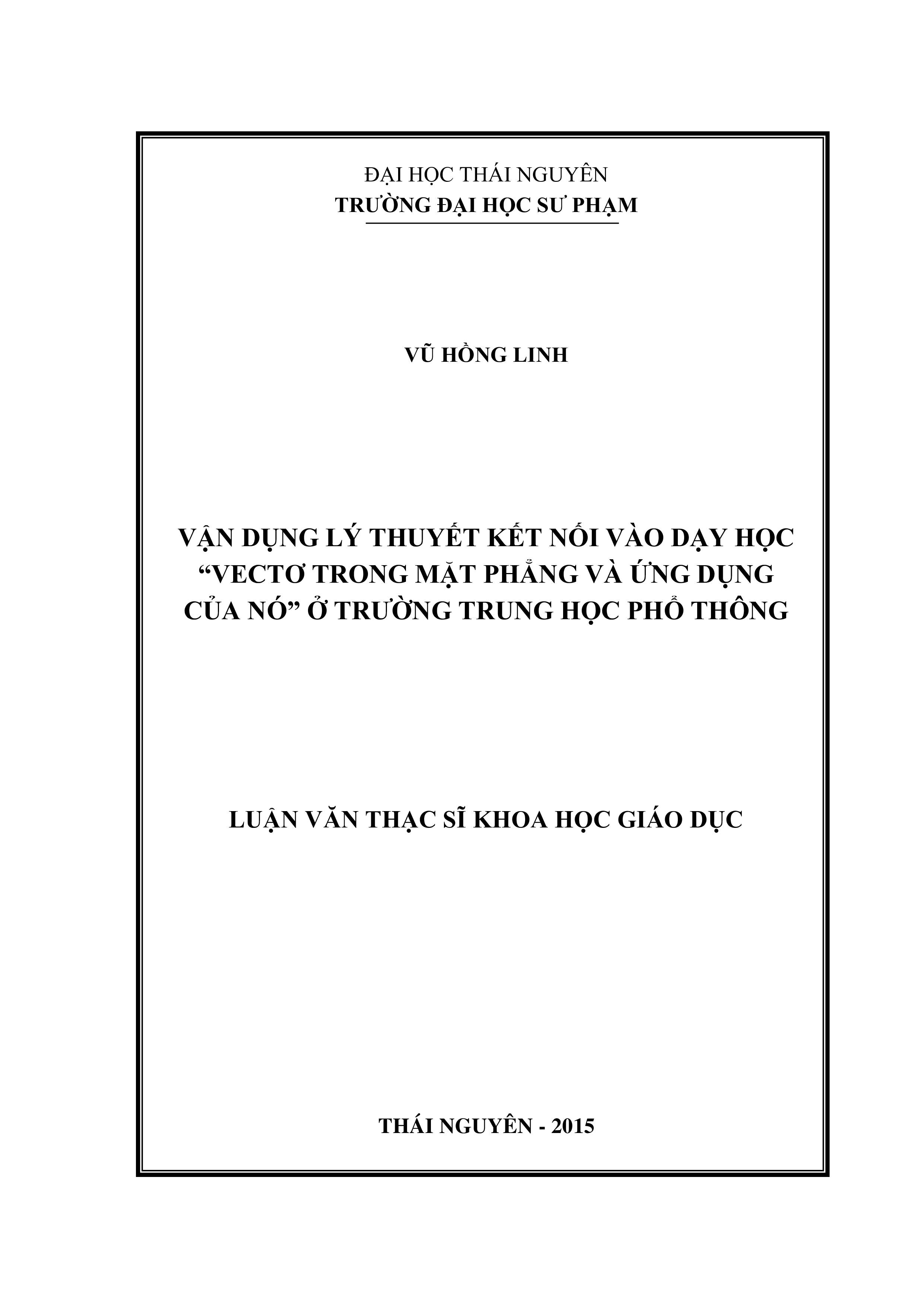 Vận dụng lý thuyết kết nối vào dạy học 