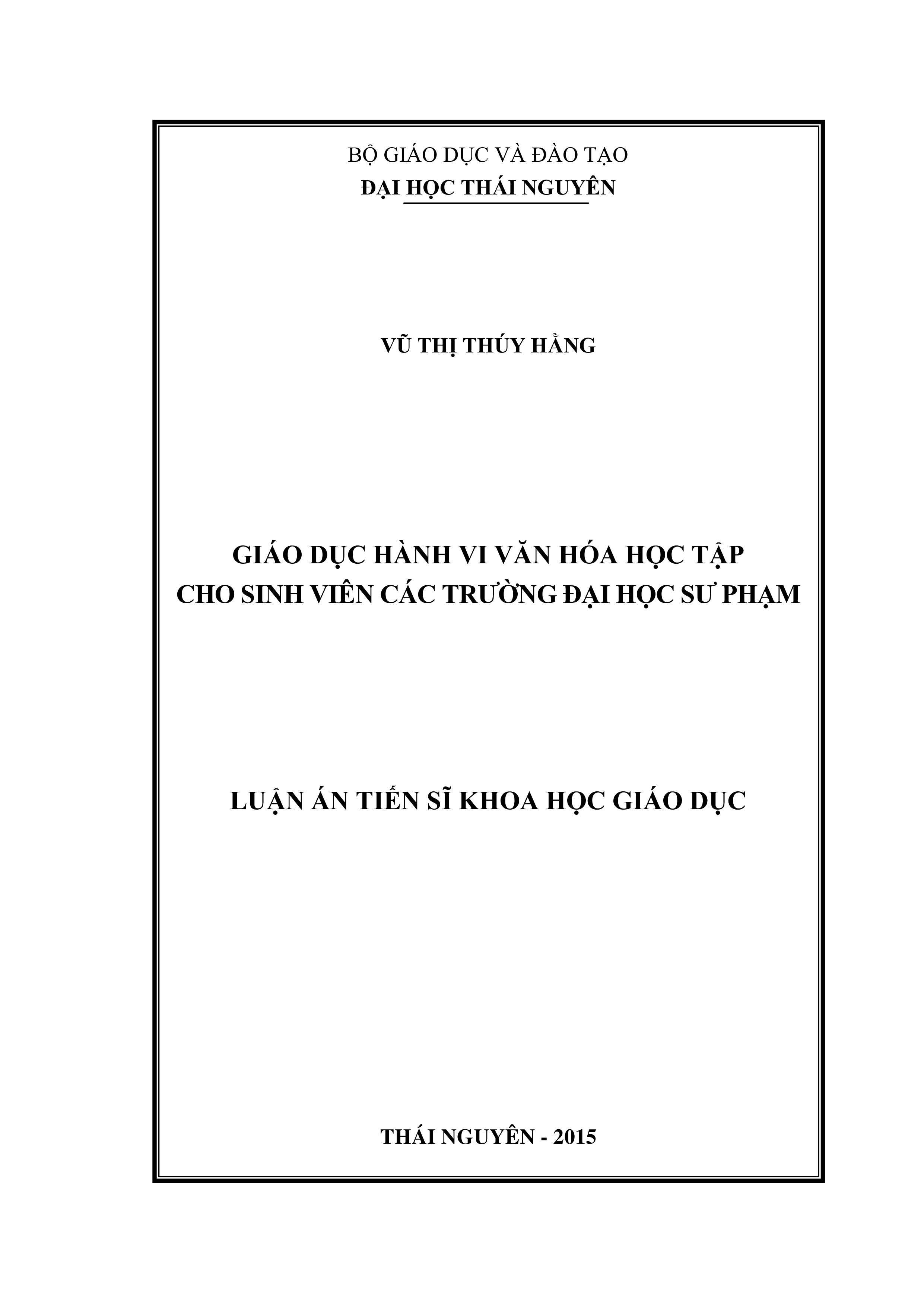 Giáo dục hành vi văn hóa học tập cho sinh viên các trường Đại học Sư phạm