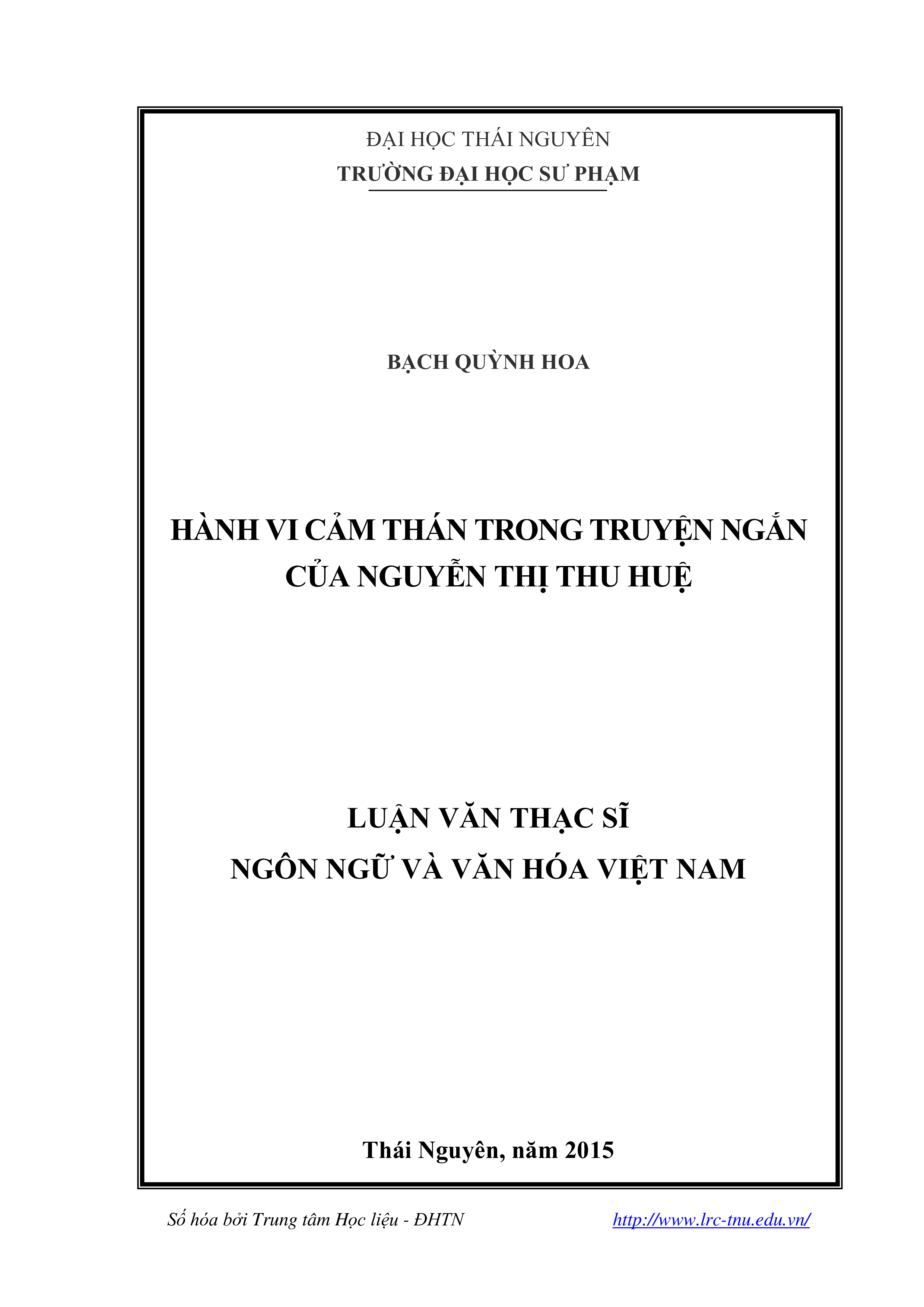 Hành vi cảm thán trong truyện ngắn của Nguyễn Thị Thu Huệ