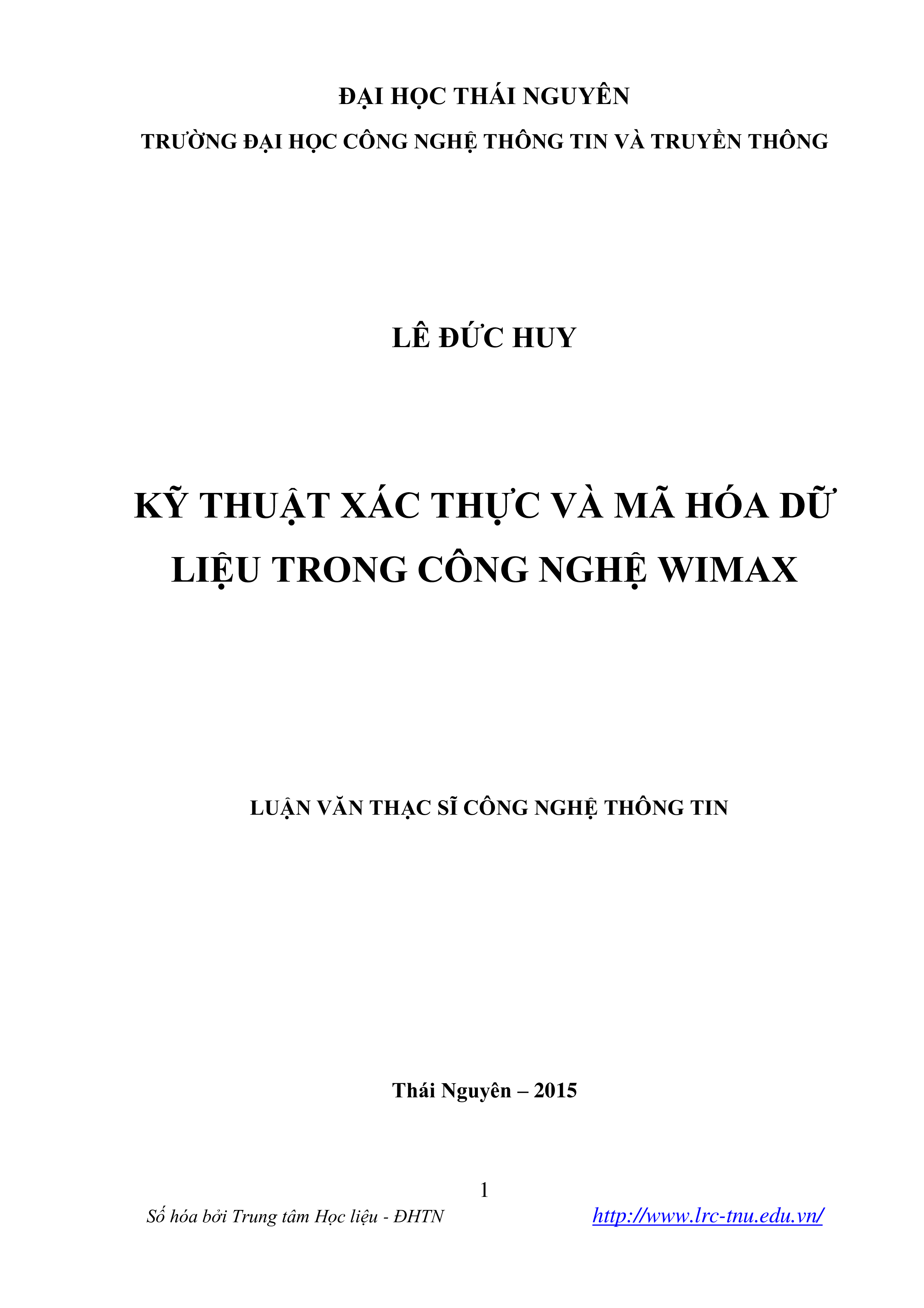 Kỹ thuật xác thực và mã hóa dữ liệu trong công nghệ Wimax