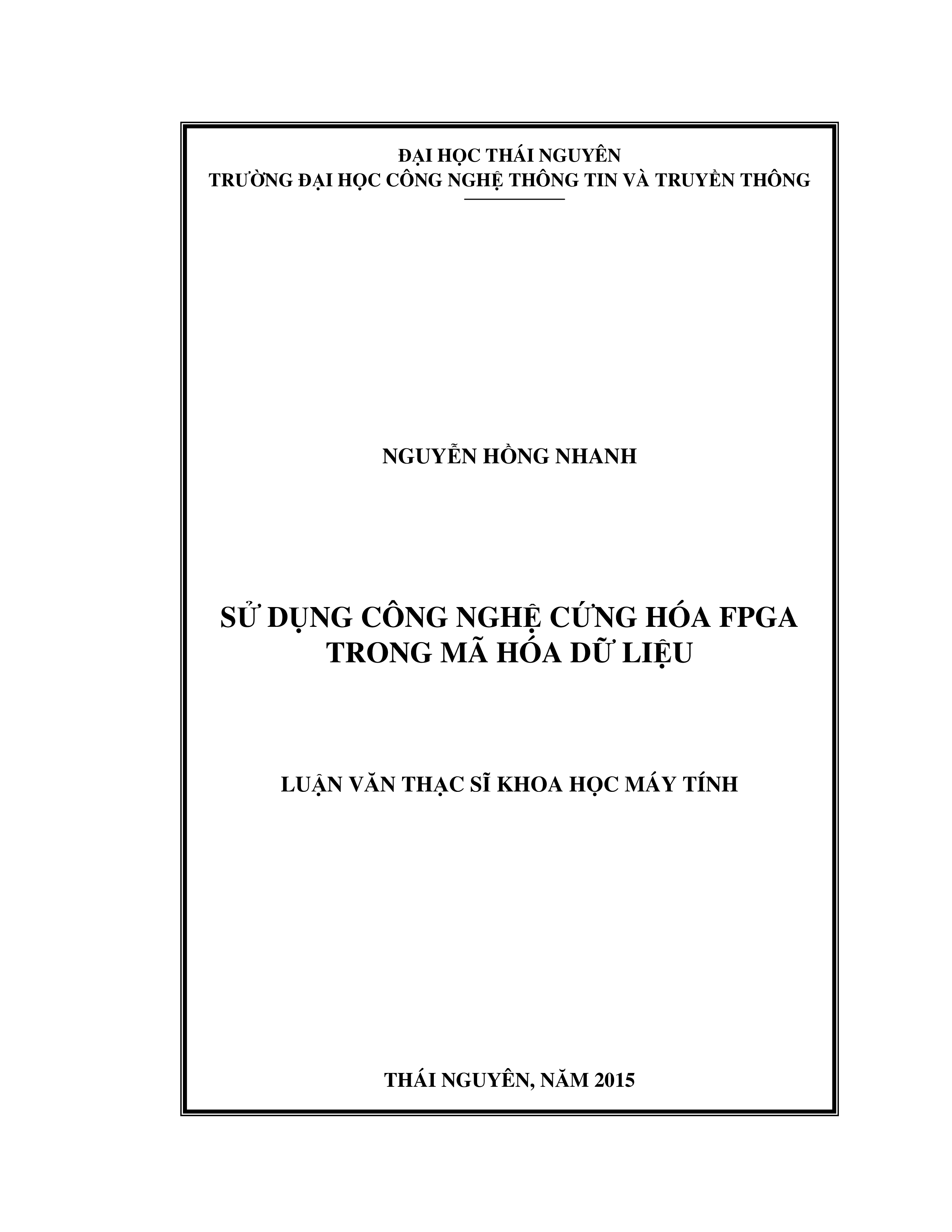 Sử dụng công nghệ cứng hóa FPGA trong mã hóa dữ liệu