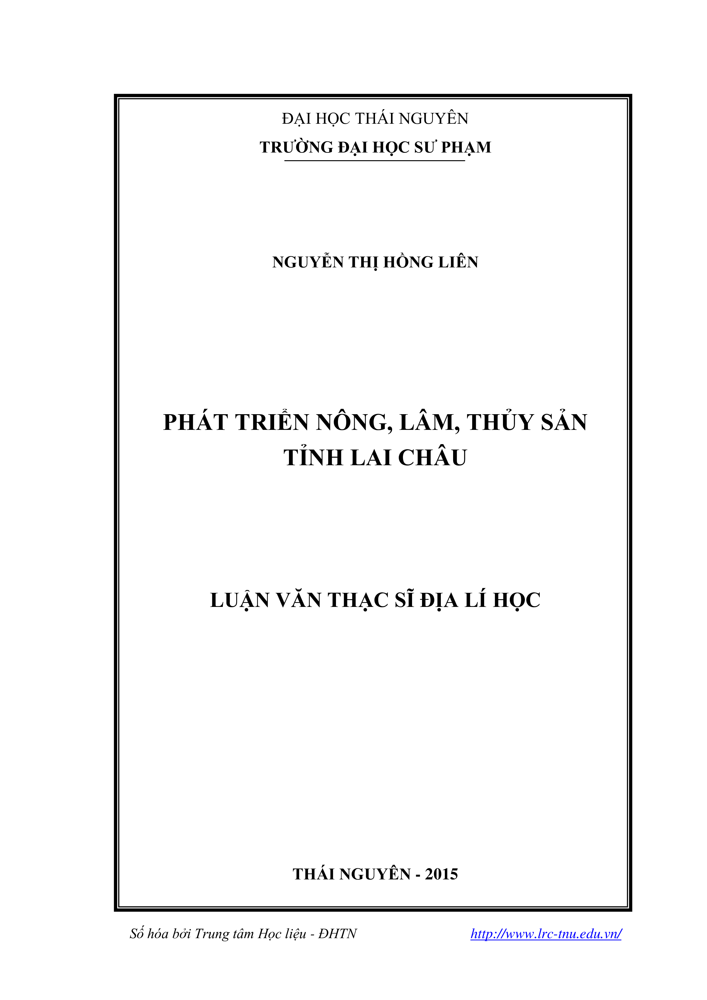 Phát triển nông, lâm, thủy sản tỉnh Lai Châu