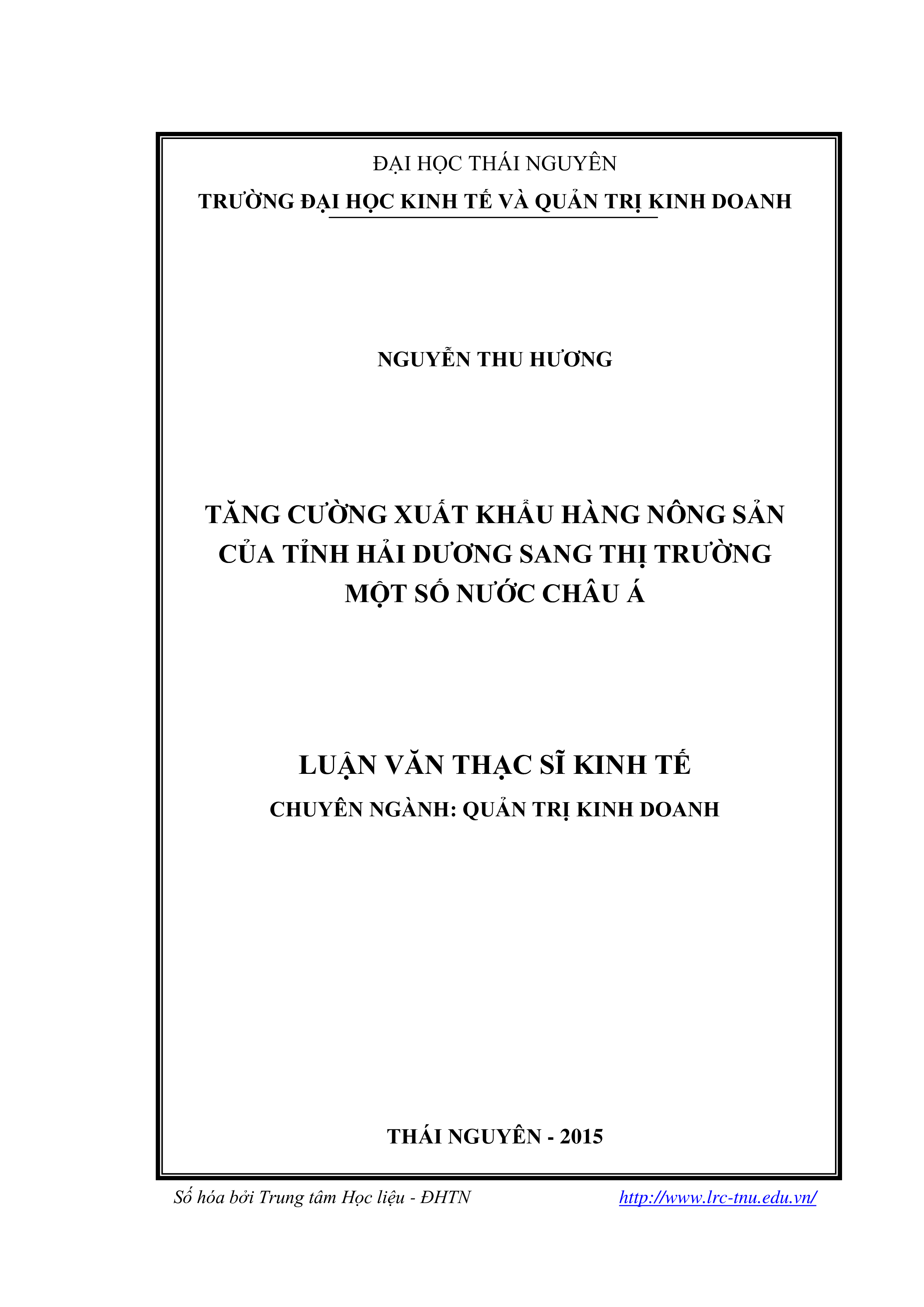 Tăng cường xuất khẩu hàng nông sản của tỉnh Hải Dương sang thị trường một số nước Châu Á