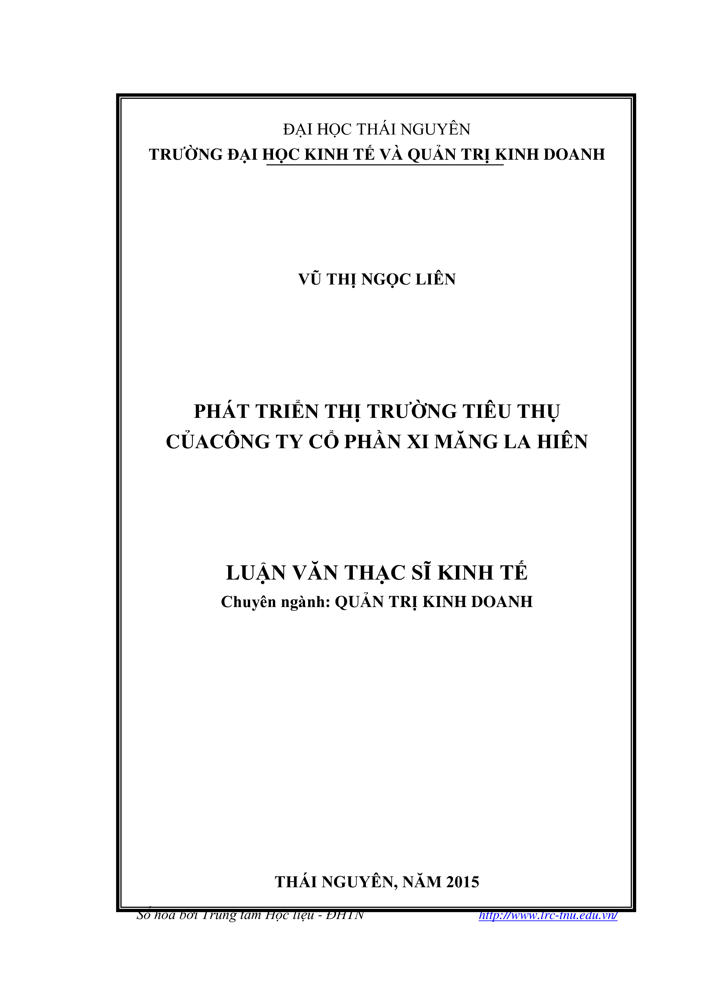 Phát triển thị trường tiêu thụ của công ty cổ phần xi măng La Hiên