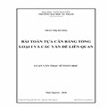 Bài toán tựa cân bằng tổng loại I và các vấn đề liên quan