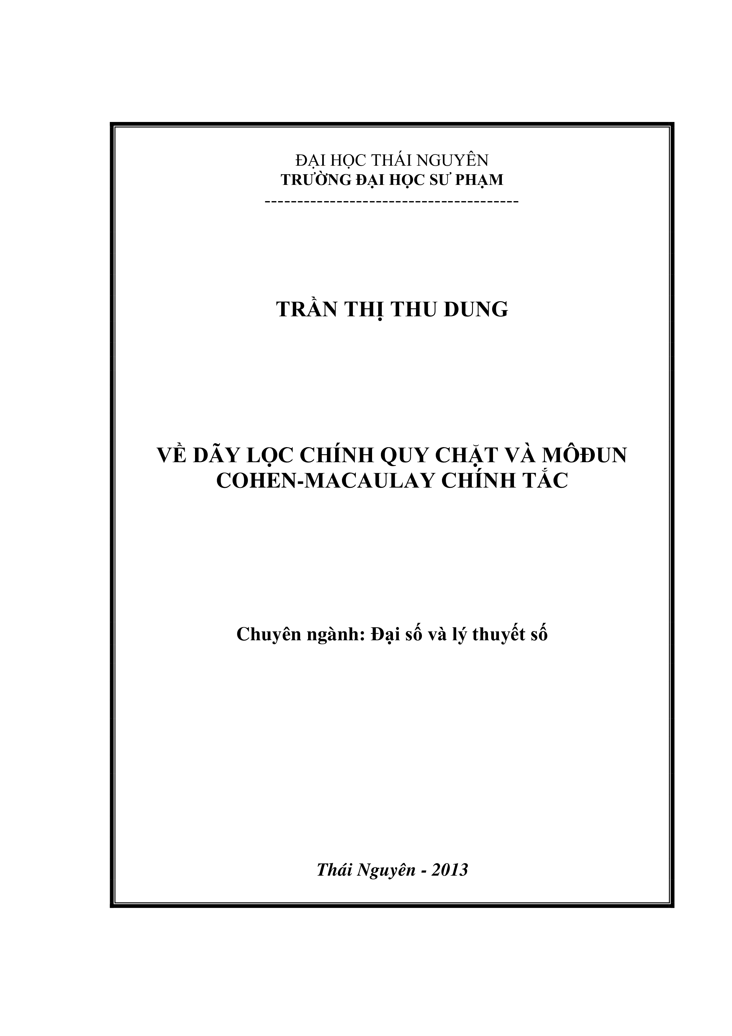 Về dãy lọc chính quy chặt và môđun Cohen - Macaulay chính tắc