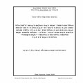 Tổ chức hoạt động dạy học theo hướng phát huy năng lực tư duy sáng tạo cho sinh viên của các trường cao đẳng, đại học khối Nông – Lâm - Ngư khi dạy ph