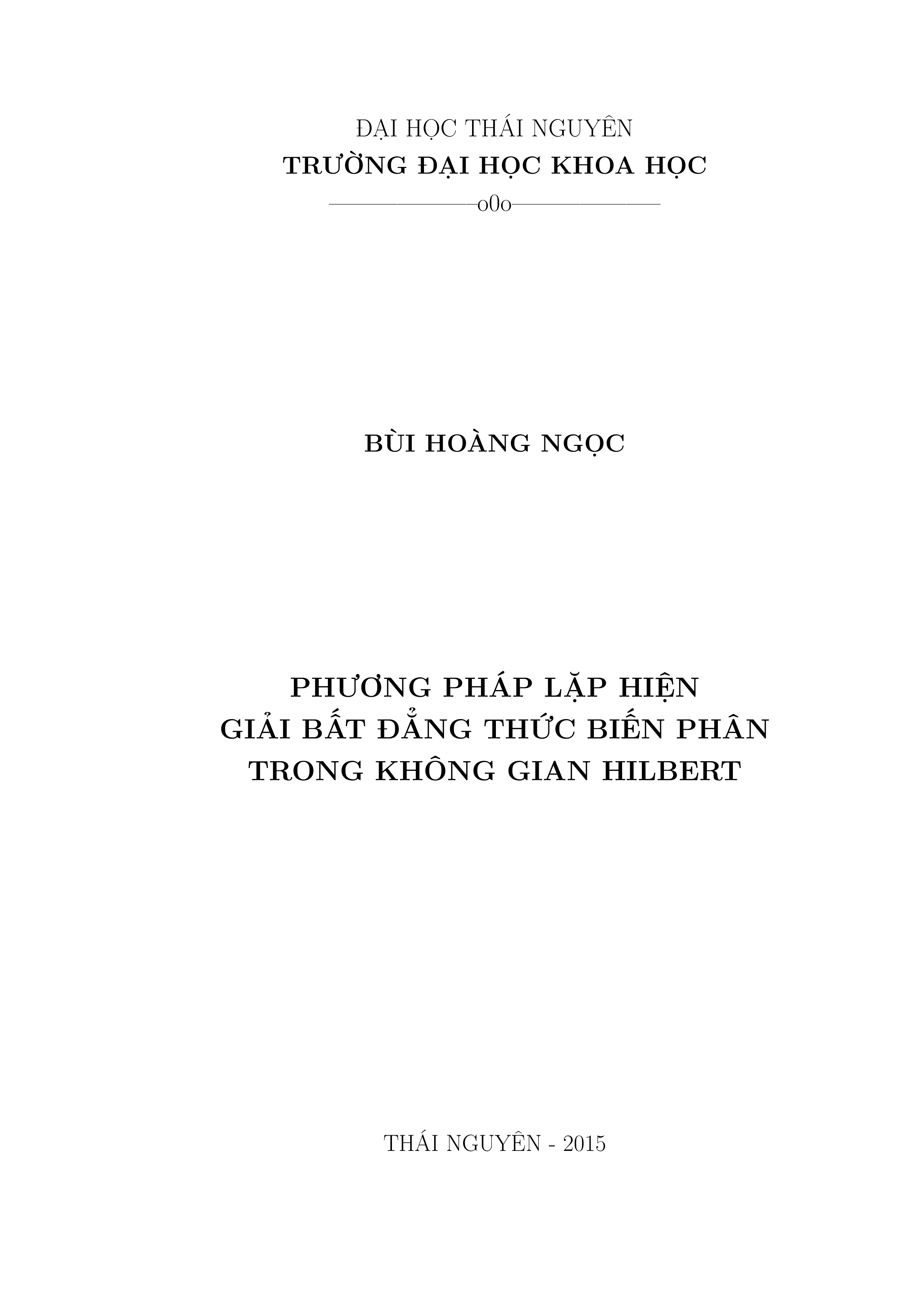 Phương pháp lặp hiện giải bất đẳng thức biến phân trong không gian hilbert