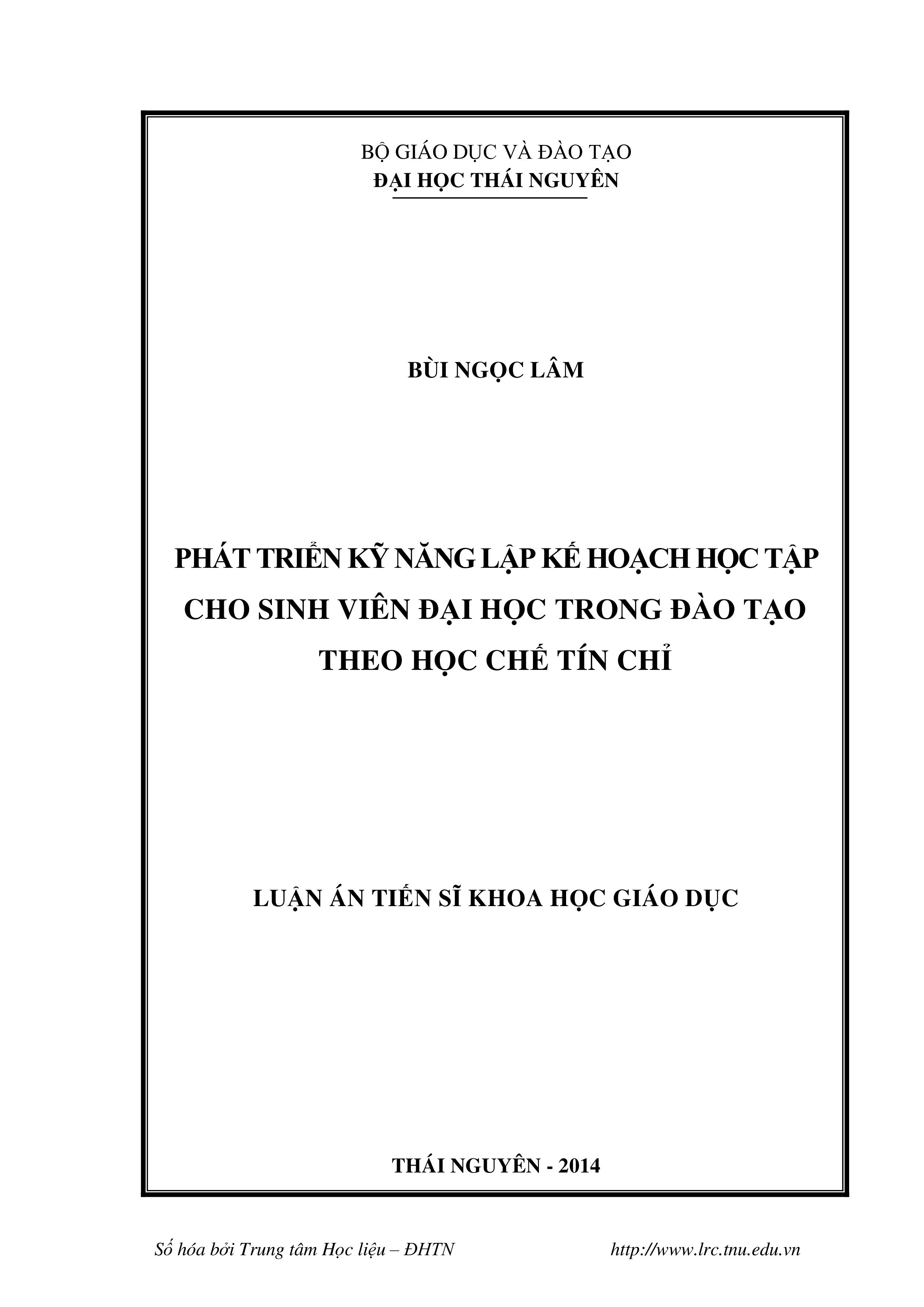 Phát triển kĩ năng lập kế hoạch học tập cho sinh viên đại học trong đào tạo theo học chế  tín chỉ