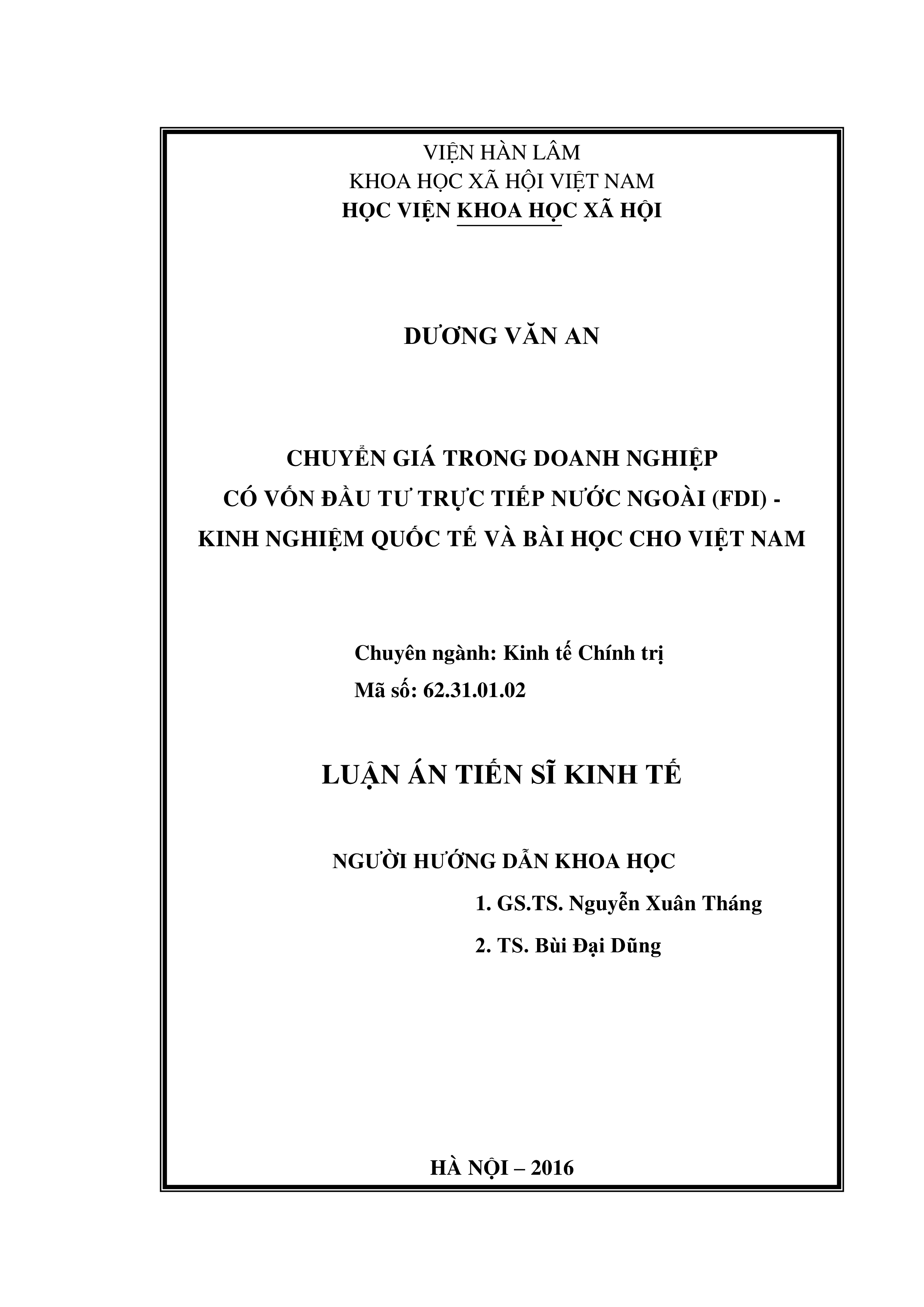 Chuyển giá trong doanh nghiệp có vốn đầu tư trực tiếp nước ngoài (FDI) - Kinh nghiệm quốc tế và bài học cho Việt Nam