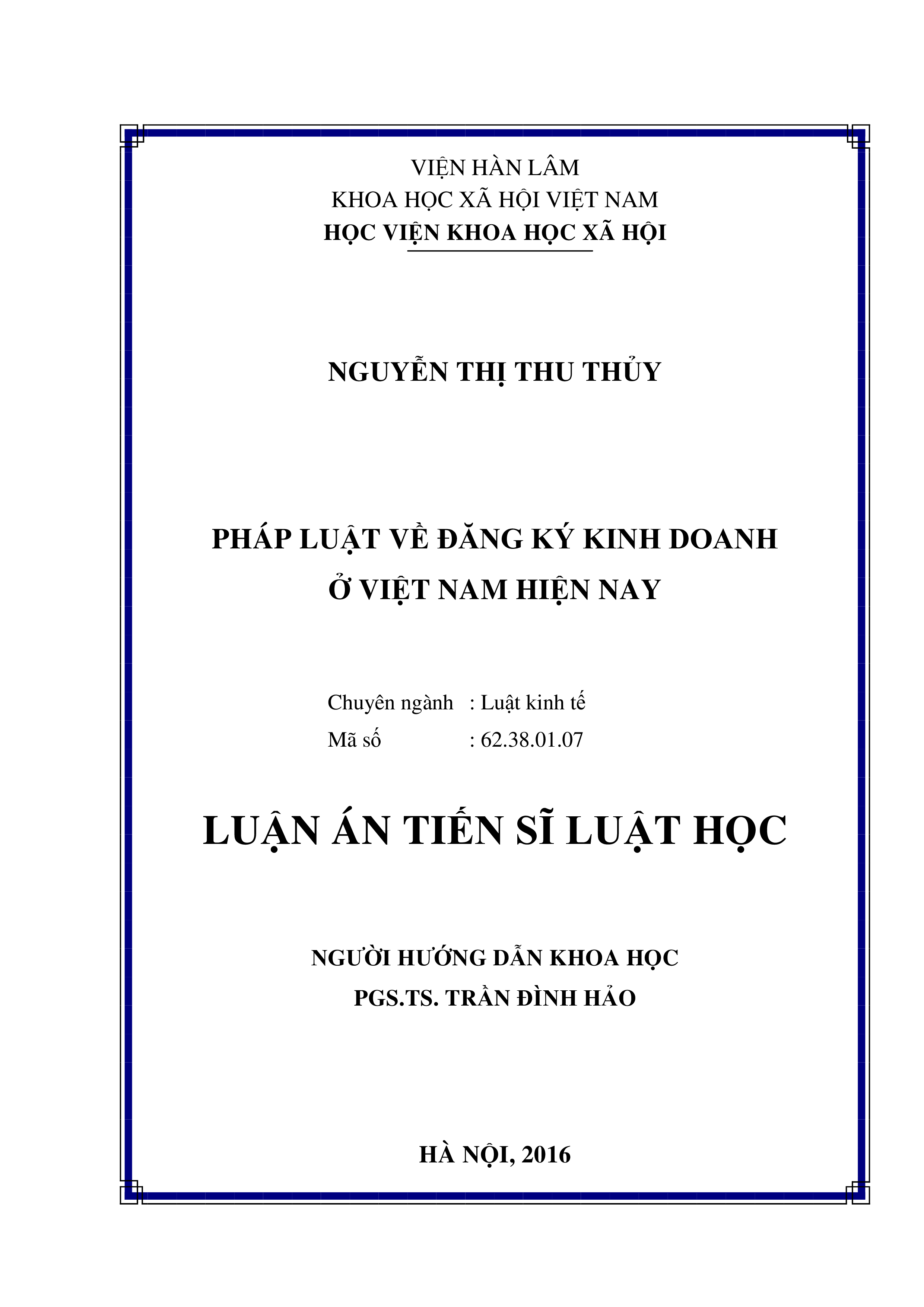 Pháp luật về đăng kí kinh doanh ở Việt Nam hiện nay