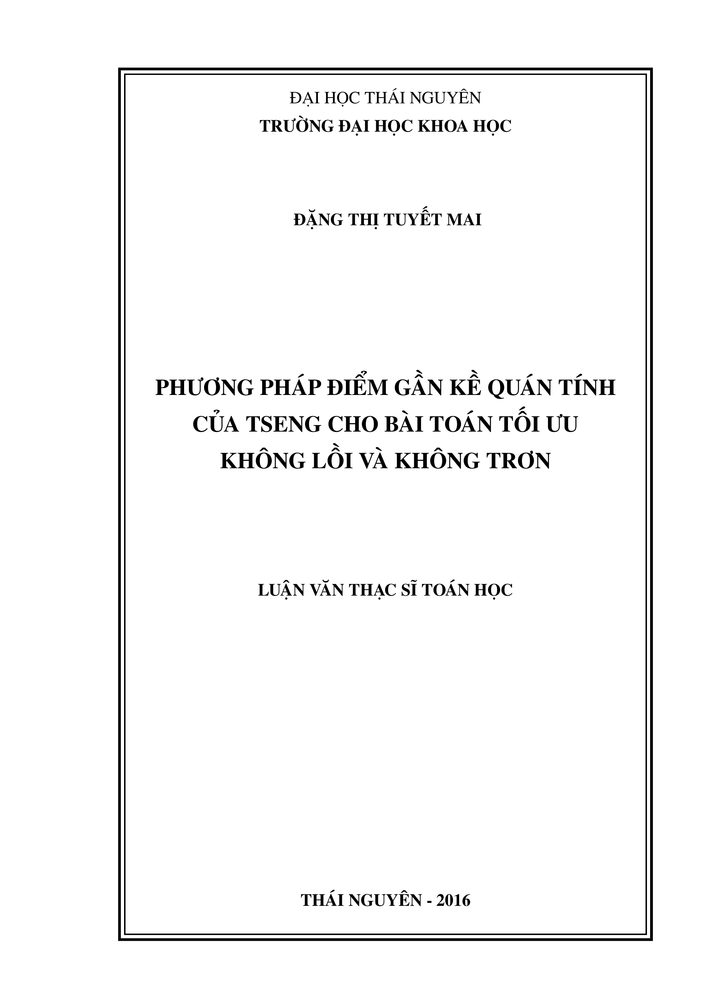 Phương pháp điểm gần kề quán tính của Tseng cho bài toán tối ưu không lồi và không trơn