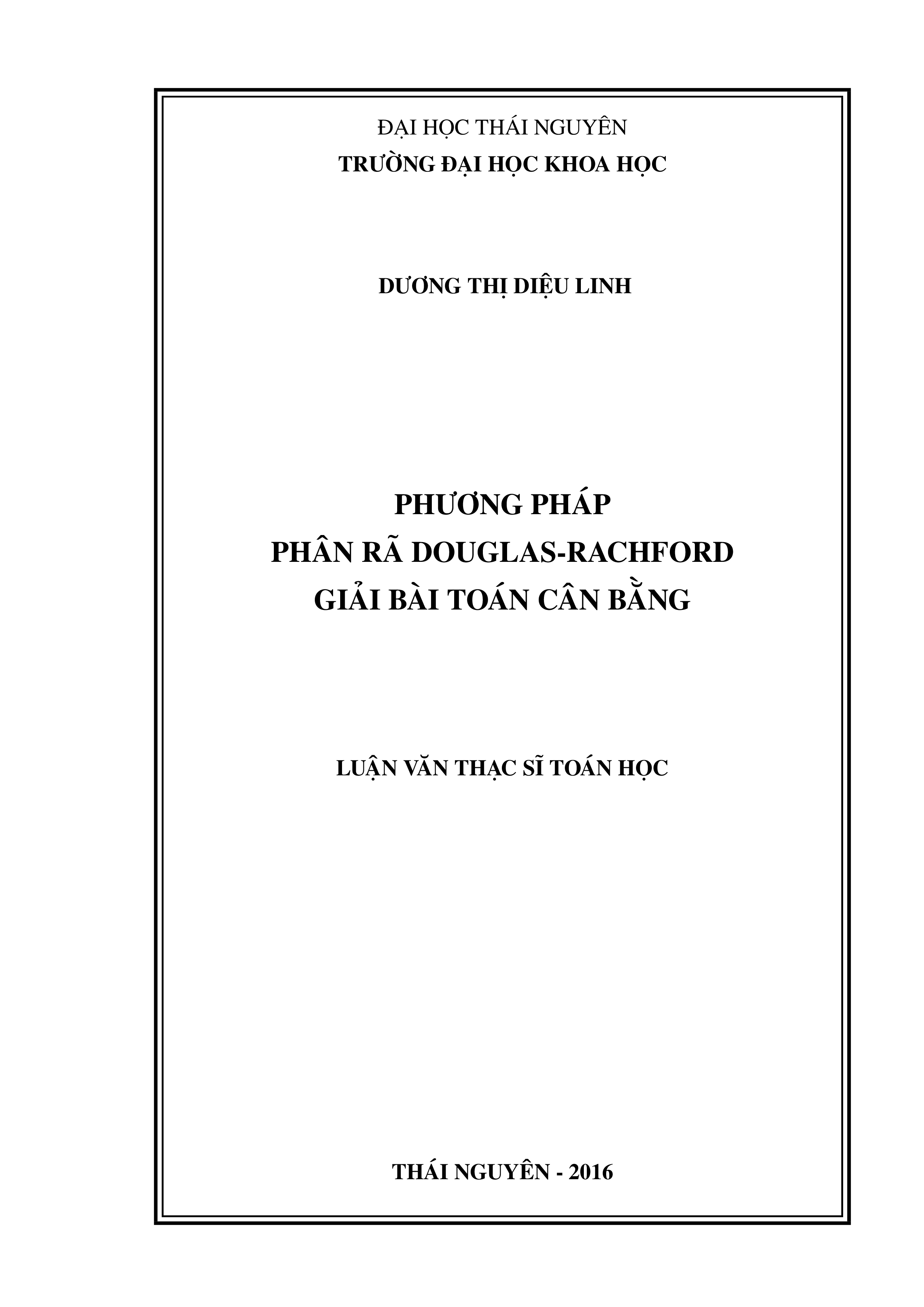 Phương pháp phân rã Douglas-Rachford giải bài toán cân bằng