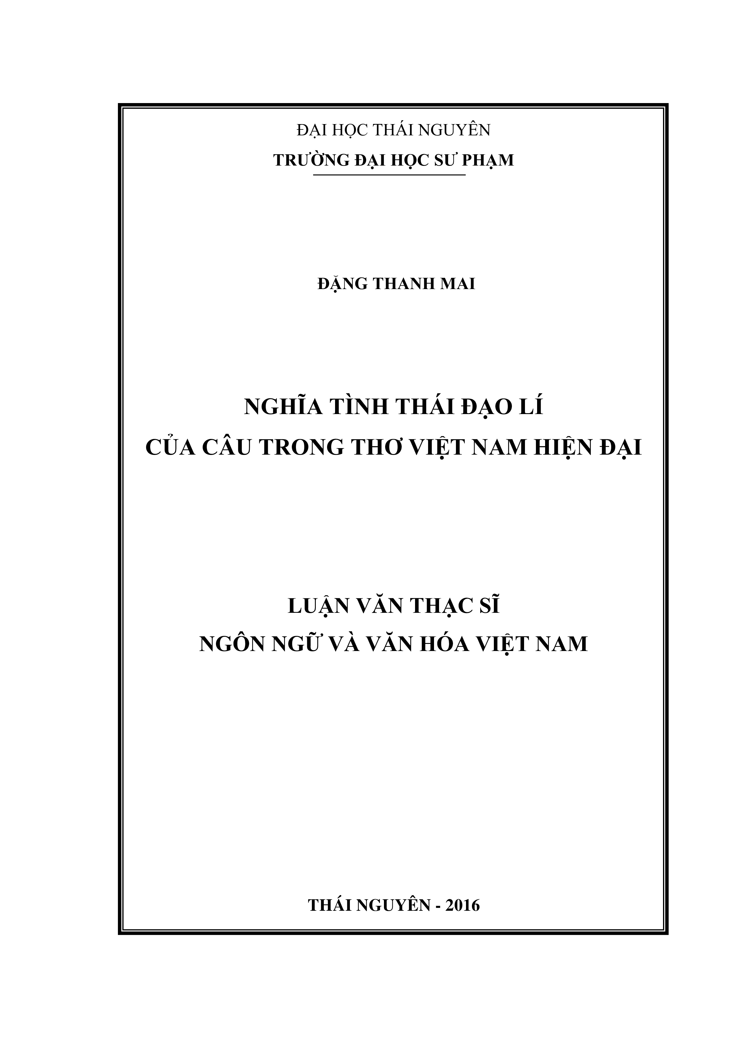 Nghĩa tình thái đạo lí của câu trong thơ Việt Nam hiện đại